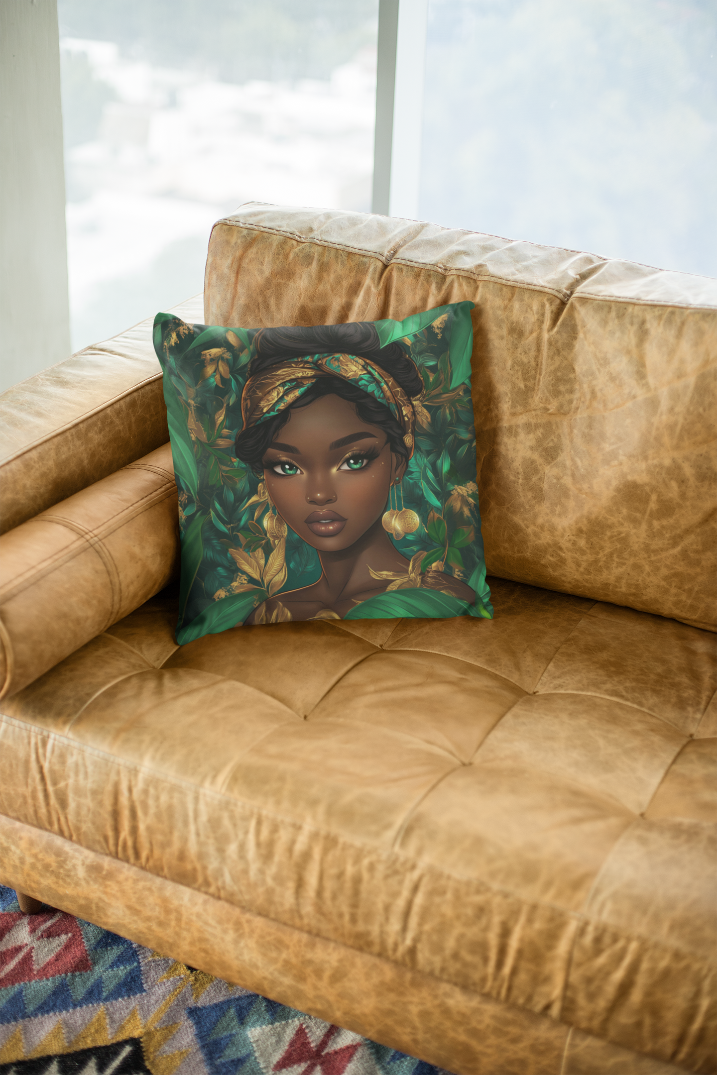 Emerald Beauty Square Pillow
