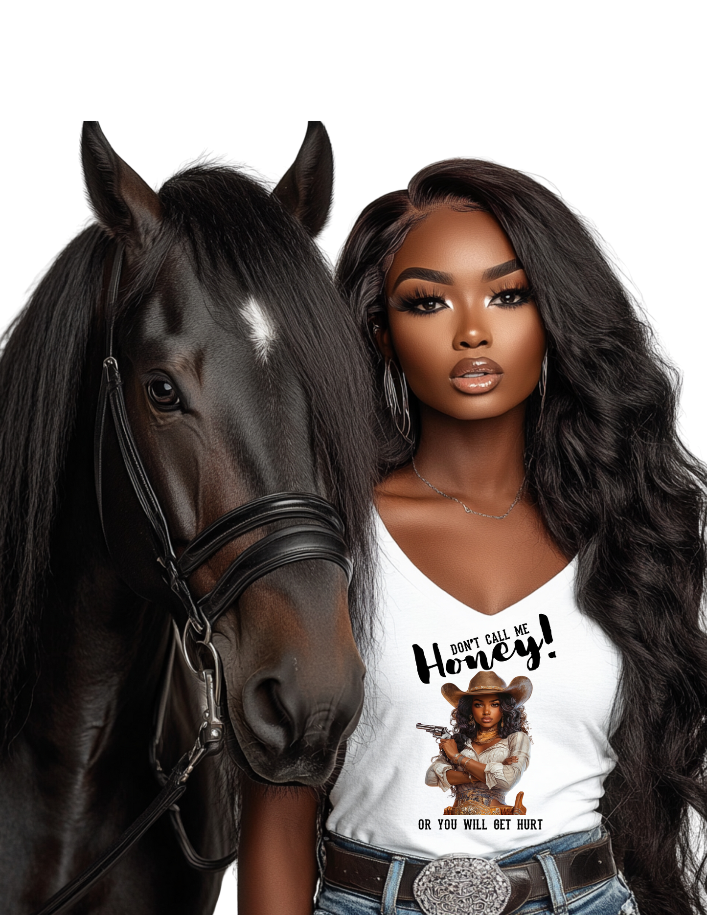 Don't Call Me Honey!" Western V-Neck Tee β Bold, Sassy, and Stylish