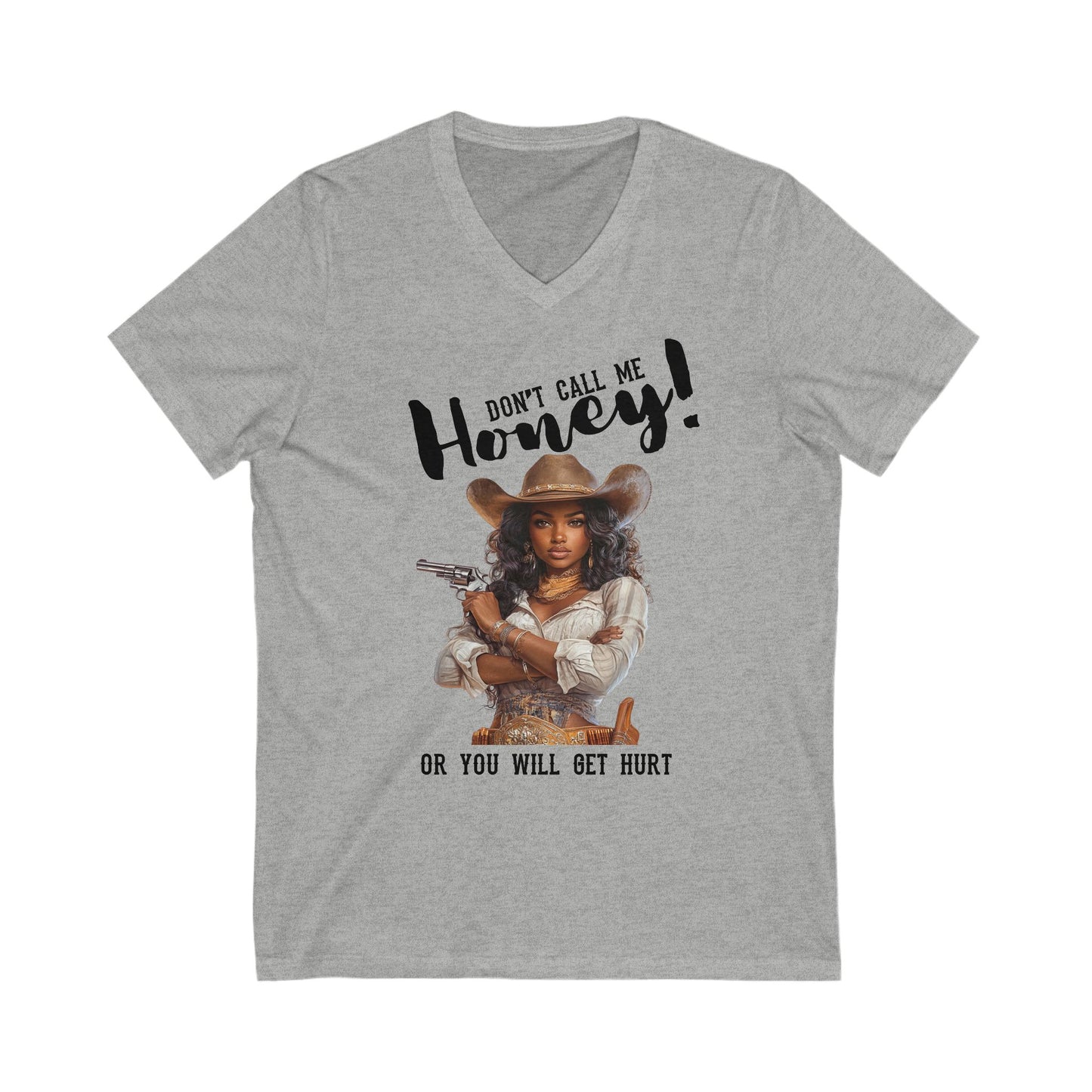 Don't Call Me Honey!" Western V-Neck Tee β Bold, Sassy, and Stylish