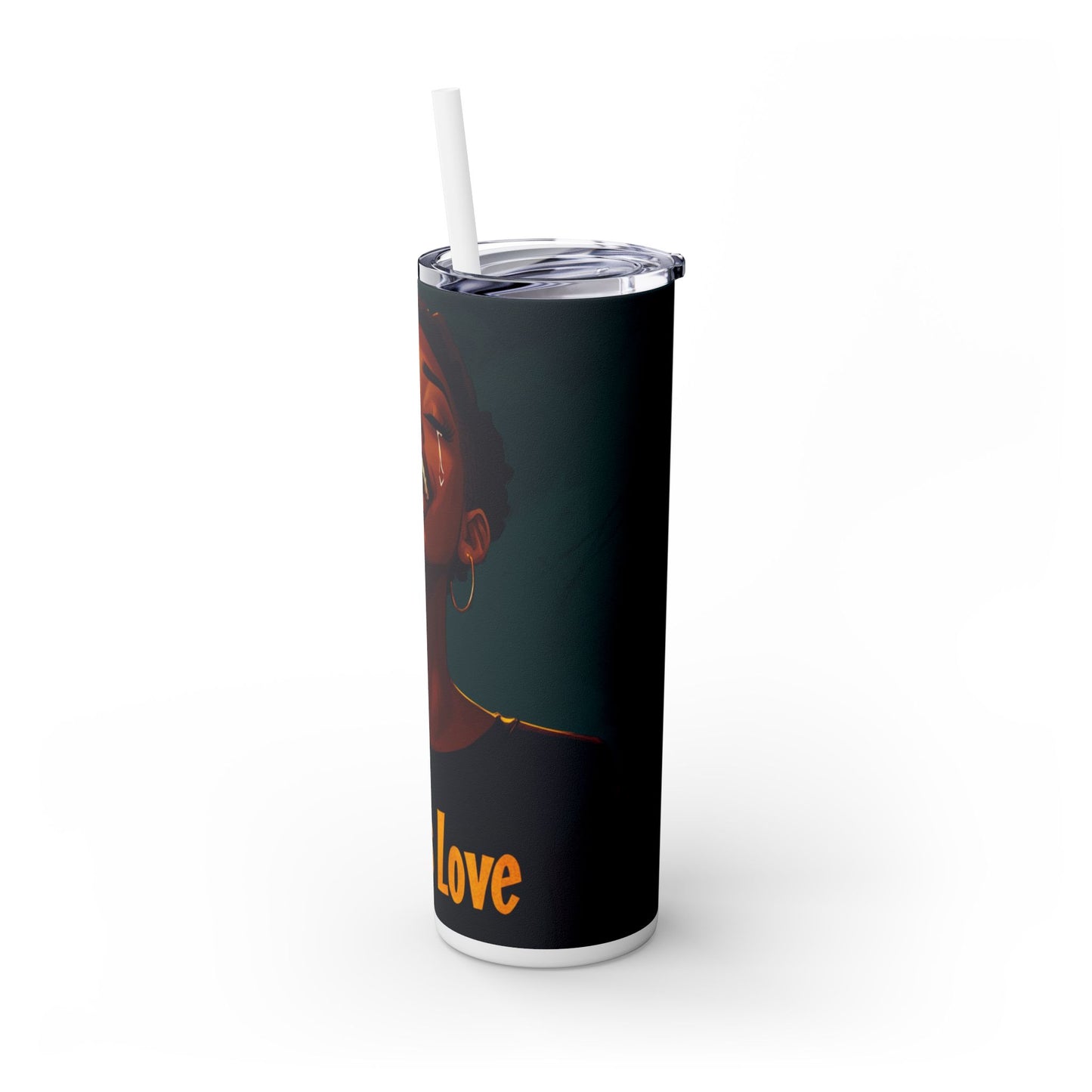 Tumbler - God's Love Skinny Tumbler with Straw, 20oz