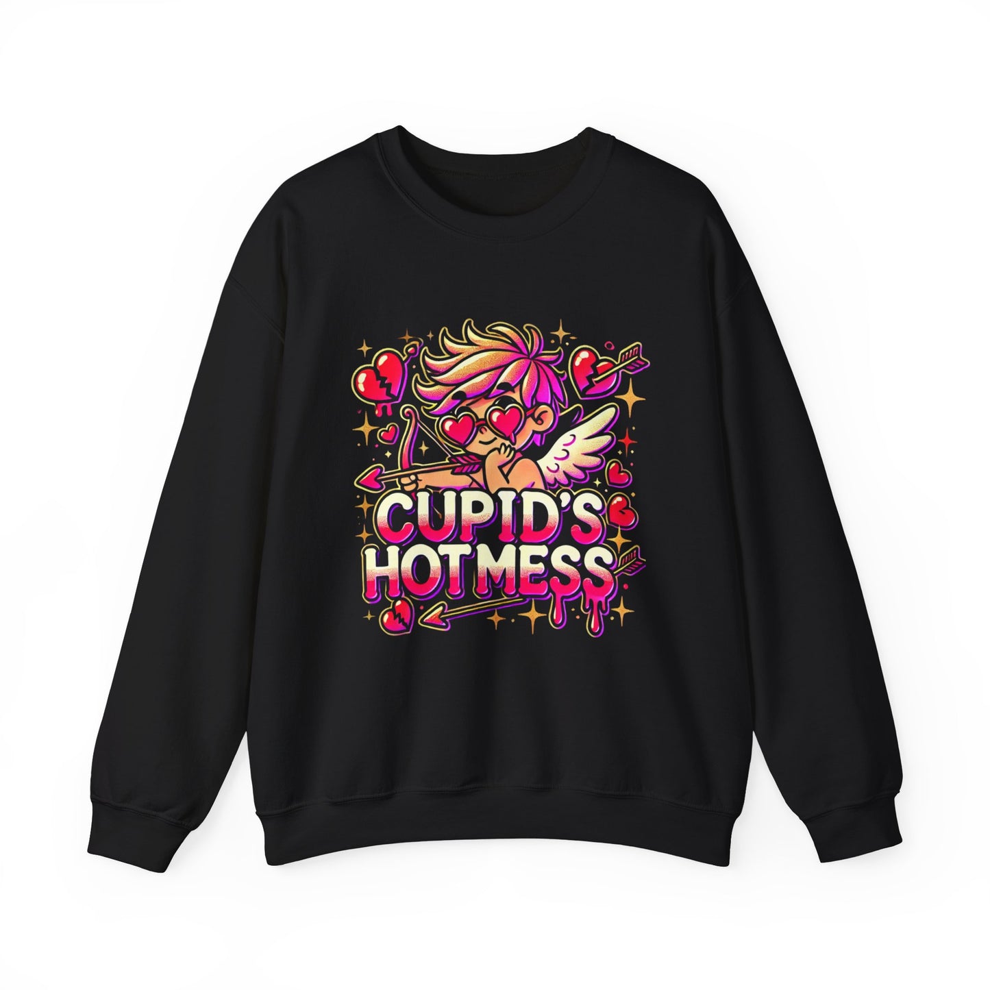 Cupid's Hot Mess Sweatshirt | Trendy Valentine's Day Apparel | Fun and Playful Unisex Heavy Blend™ Crewneck Sweatshirt