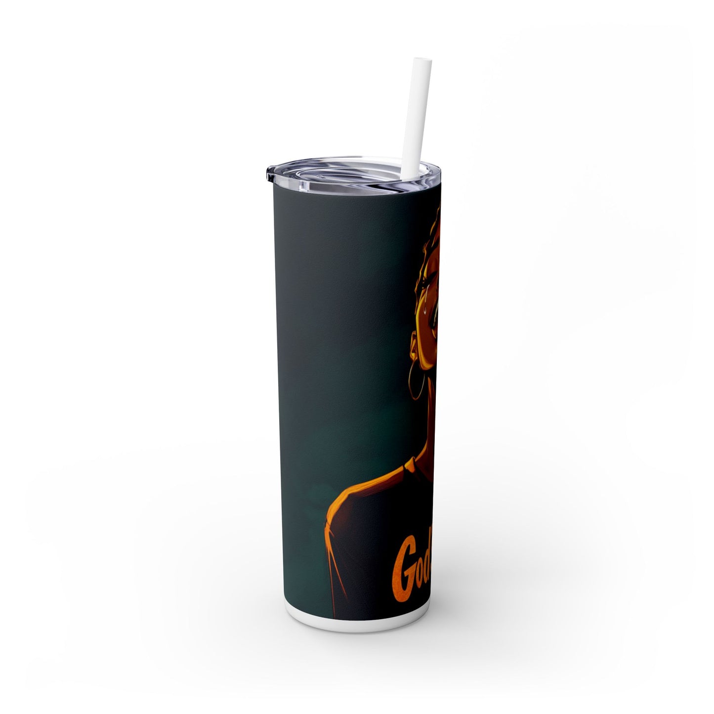 Tumbler - God's Love Skinny Tumbler with Straw, 20oz