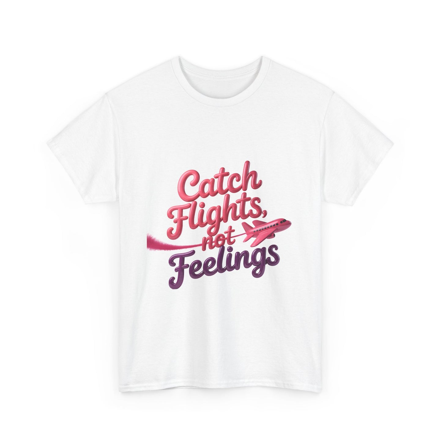 Catch Flights Not Feelings Shirt – Trendy Travel Tee, Vacation Shirt for Women, Airport Outfit, Cute Graphic Tee, Jet Setter Gift