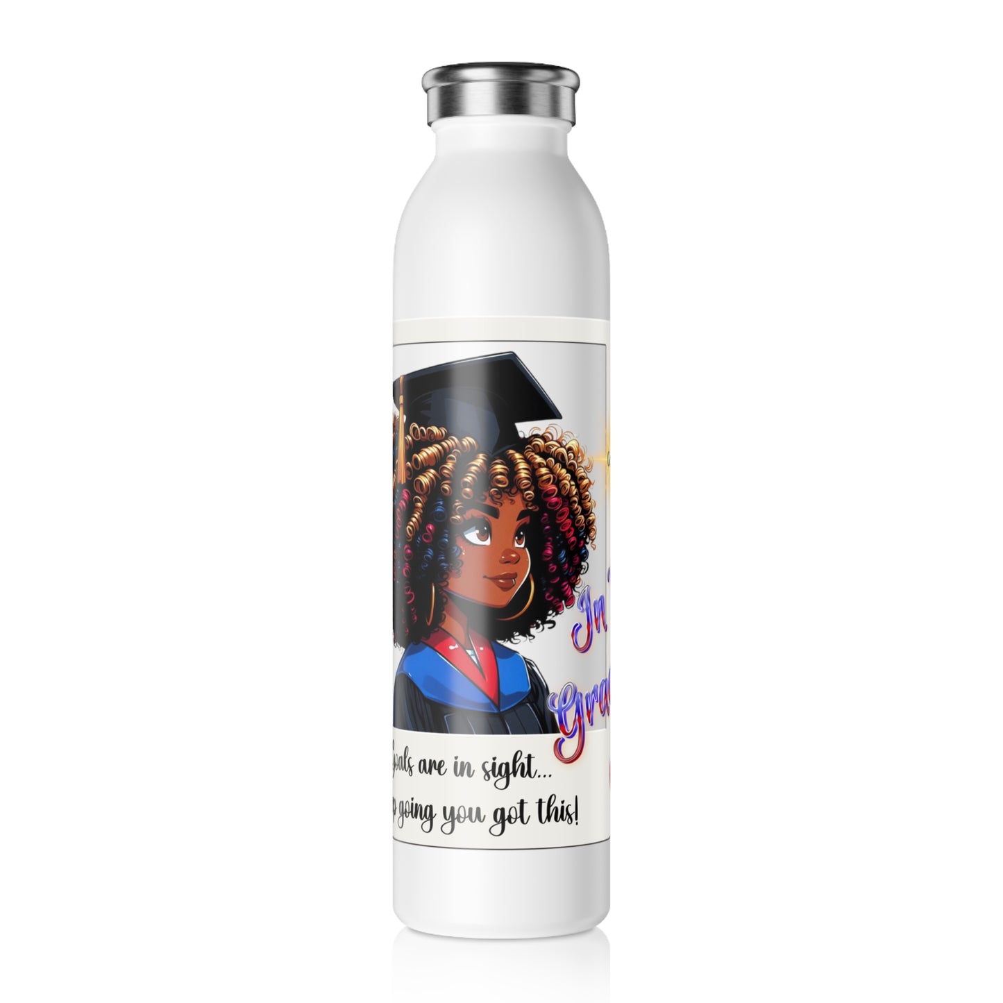 "In My Graduation Era" Slim Stainless Steel Water Bottle