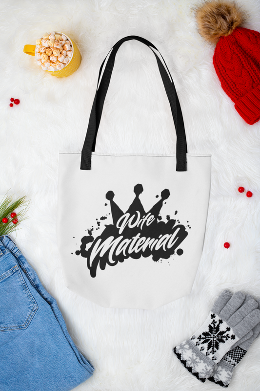 Wife Material" Tote Bag – Stylish, Fun, and Functional Tote Bag (AOP)