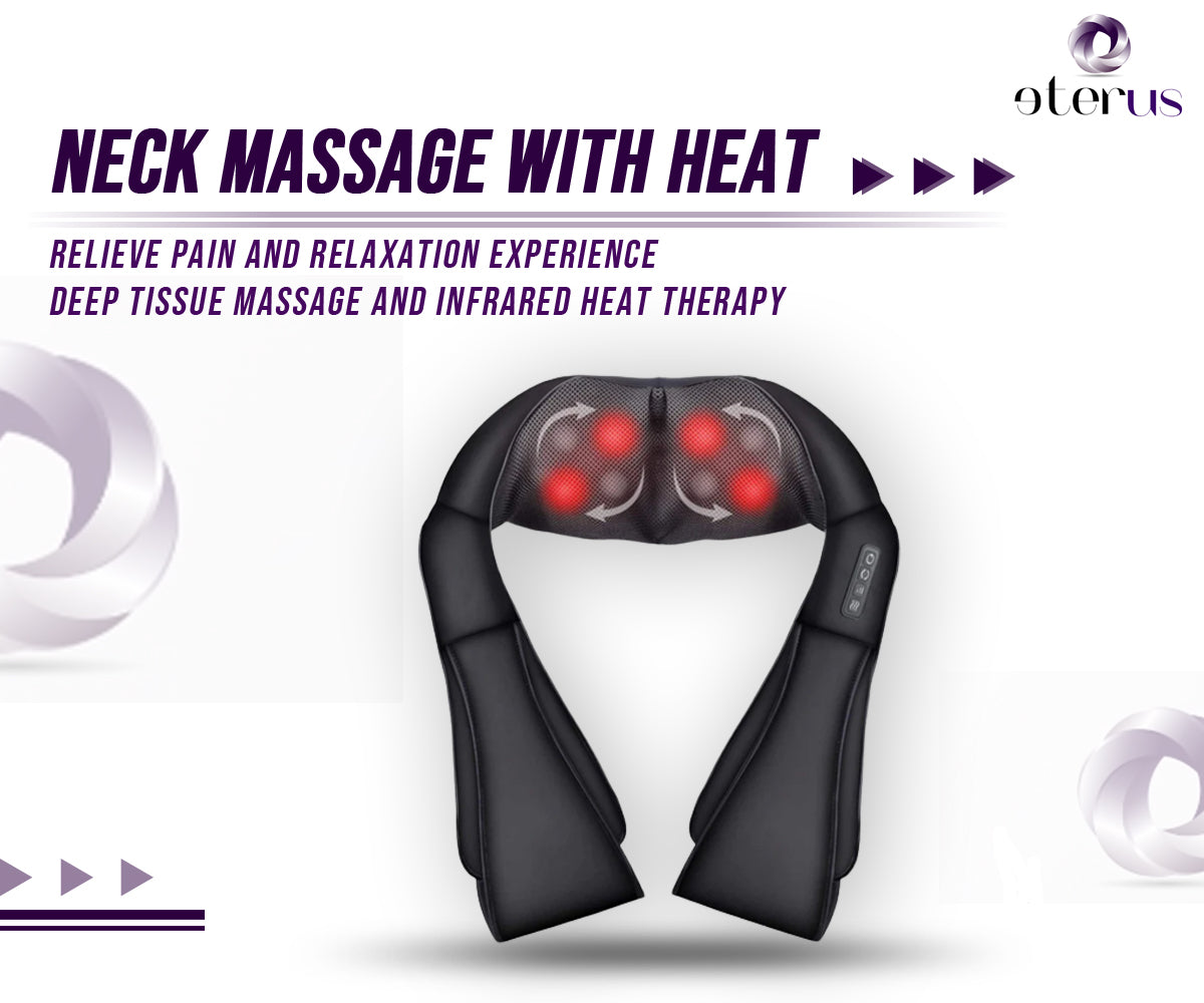 Shiatsu Neck & Shoulder Massager with Heat – Deep Tissue Pain Relief