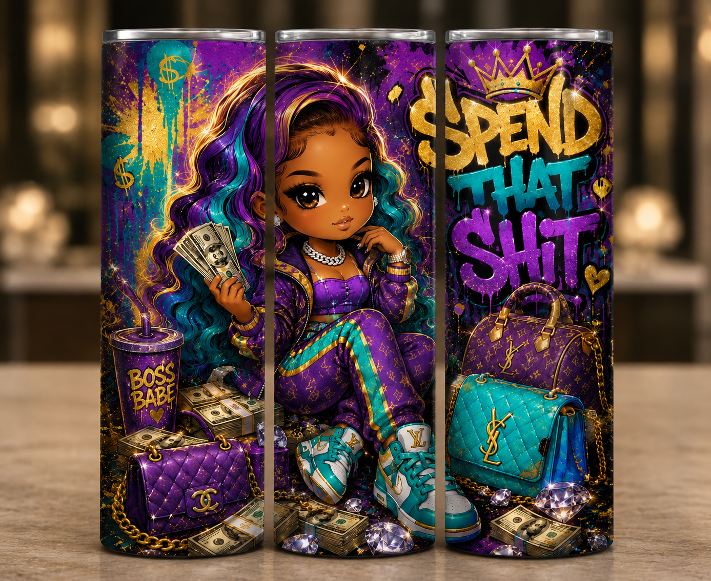 Spend That Sh!+ 20 oz Skinny Tumbler